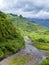 Tahiti. Polynesia. Clouds over a mountain landscape,