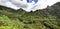 Tahiti. Polynesia. Clouds over a mountain landscape. Panorama