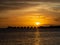 Tahiti resort overwater huts colorful sunset, villas and bungalow, French Polynesia