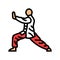 tai chi practice taoism color icon vector illustration