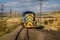 The Taieri Gorge railway train being manoeuvred at points near Dunedin, New Zealand