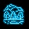 taiga landscape neon glow icon illustration