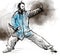 Taiji (Tai Chi). An full sized hand drawn illustra