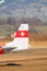 Tail from a AS-202 Bravo airplane with a swiss cross on it