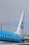 Tail details of KLM Embraer aircraft at Schiphol