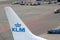 Tail unit with logo of Royal Dutch Airlines KLM, Netherlands