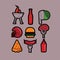 tailgates vector icon set