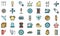 Tailor icons vector flat