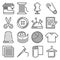 Tailor and Knitting Sewing Icons Set. Vector