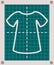 Tailor pattern at green background with dotted line, pattern of new fashionable cloth