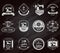 Tailor shop chalkboard labels icons set