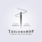 Tailor shop logo, single needle vector illustration design