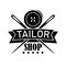 Tailor Shop Logo Tempale. Simple and Elegant Tailor Logo with Buttons and Sewing