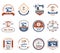 Tailor shop original labels icons set