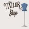 Tailor Shop. Vector Illustration. The Logo Atelier. Sewing studio.