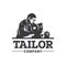 Tailor Silhouette Logo Design Template