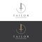 Tailor silhouette logo with needle, thread, benik and sewing machine markings. Logo design for tailors, fashion, boutiques and