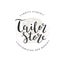 Tailor store logo, pre-made template for atelier, workshop or studio. Handwritten lettering logotype made by brush pen