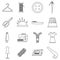 Tailor tools icons set, outline style