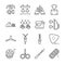 Tailor vector line icon set. Included the icons as needle, sew, fabric, needle and more.