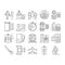 Tailor Worker Sewing Occupation Icons Set Vector