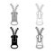 Tailor zipper icon outline set grey black color