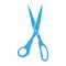 Tailoring scissors, simple blue silhouette on a white background. Isolated
