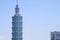 Taipei 101 from Xiang mountain in Taiwan