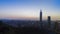 Taipei City sunrise with cityscape view of Taiwan