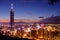 Taipei City and Tapie 101 Night View