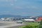 Taipei Songshan Airport. View from the MRT Wenhu line