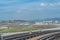 Taipei Songshan Airport. View from the MRT Wenhu line