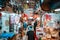 Taipei, TAIWAN - 3 Oct, 2017: Local Taiwanese people were walking around in the local market for shopping food and the other