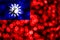 Taiwan abstract blurry bokeh flag. Christmas, New Year and National day concept flag