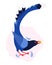 The Taiwan blue magpie. Animals of Taiwan. Urocissa caerulea. Cute blue bird in hand drawn vector. Vector flat illustration in
