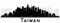 Taiwan City Skyline Silhouette with Black Buildings Isolated on White