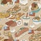 Taiwan delicious snacks seamless pattern