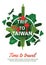 Taiwan famous landmark silhouette style around text,green and red color design,travel and tourism