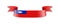 Taiwan flag in the form of wave ribbon.