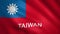 Taiwan flag with the name of the country