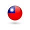 Taiwan flag round glossy