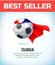 Taiwan football or soccer ball. Football national team. Vector illustration