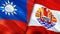 Taiwan and French Polynesia flags. 3D Waving flag design. Taiwan French Polynesia flag, picture, wallpaper. Taiwan vs French