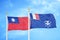 Taiwan and French Southern and Antarctic Lands two flags on flagpoles