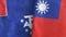 Taiwan and French Southern and Antarctic Lands two flags textile 3D rendering