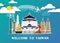 Taiwan Landmark Global Travel And Journey paper background. Vector Design Template.used for your