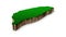 Taiwan Map soil land geology cross section with green grass and Rock ground texture, 3d illustration