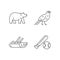 Taiwan national endemic linear icons set