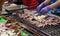 Taiwan night market street food, grilled squid