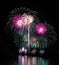 Taiwan, Penghu International Ocean Fireworks Festival, Rainbow Bridge, Magong Guanyinting Recreation Area, long exposure, new year